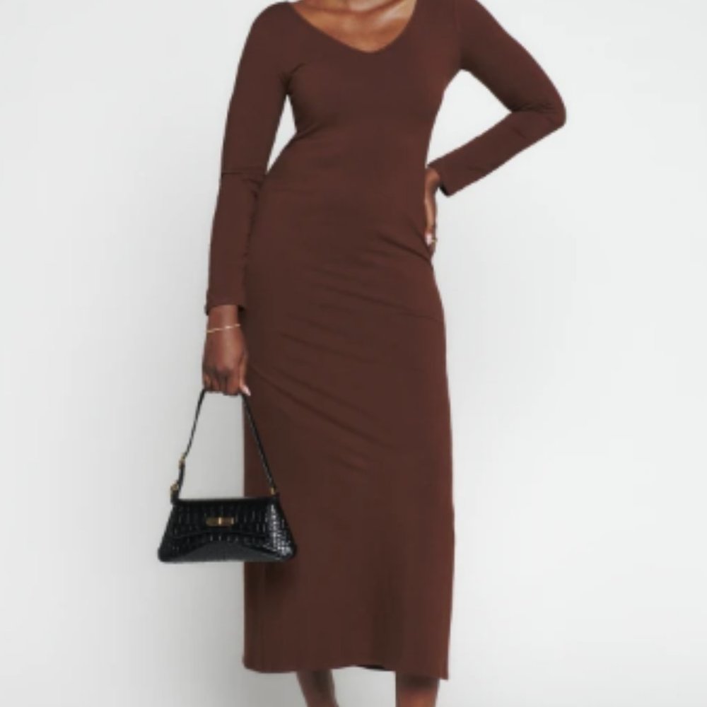 Reformation Dari Knit Dress in Cafe Brown